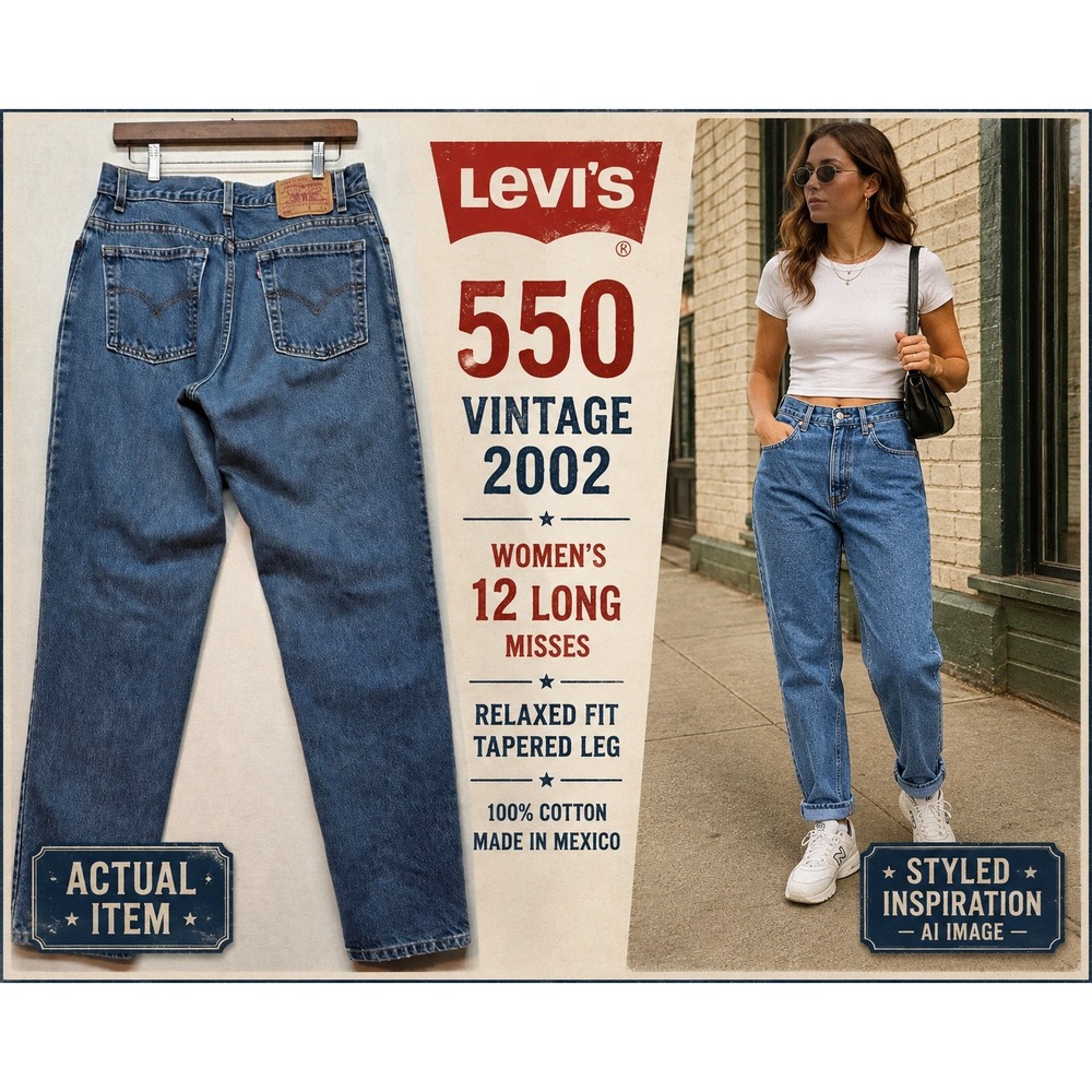 Vintage Levis 550 Jeans Womens Relaxed Fit Tapered Leg USA 12L (0602)